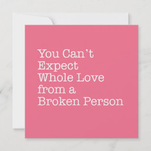 Tarjeta de nota de amor de personas rotas