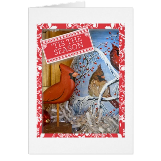 "Tarjeta de nota de amor del cardenal" (Frente)