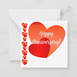 Tarjeta de nota de aniversario feliz