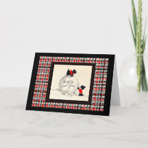 Tarjeta de nota de Año Nuevo Scottie Dog Happy