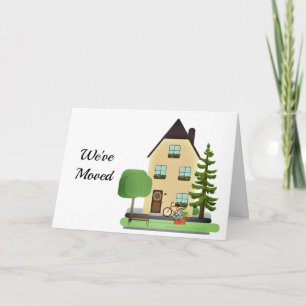 Tarjeta de nota de anuncio de nueva casa / nueva d