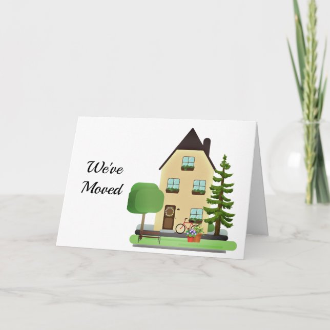 Tarjeta de nota de anuncio de nueva casa / nueva d (Anverso)