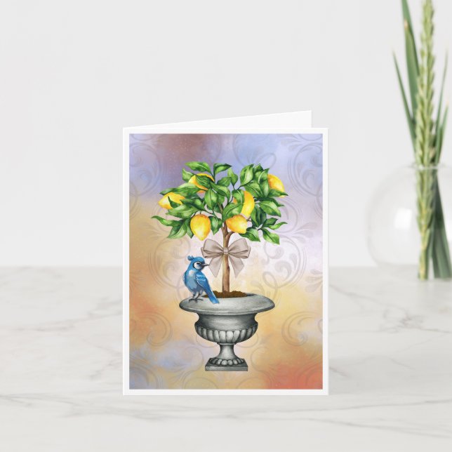 Tarjeta de nota de árbol de limón poso (Anverso)