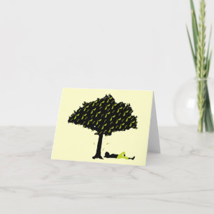 Tarjeta de nota de árbol de nariz polaca