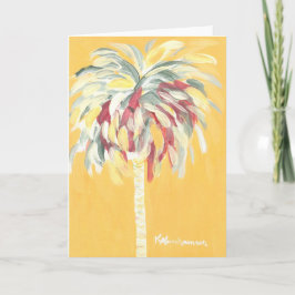 Tarjeta de nota de árbol de palma canario amarillo
