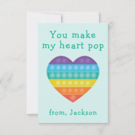 Tarjeta de nota de arco iris valentina para salón