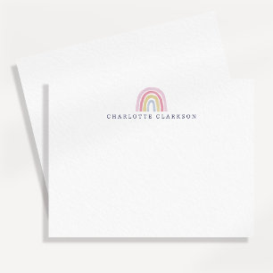 Tarjeta de nota de arcoíris pastel para niños
