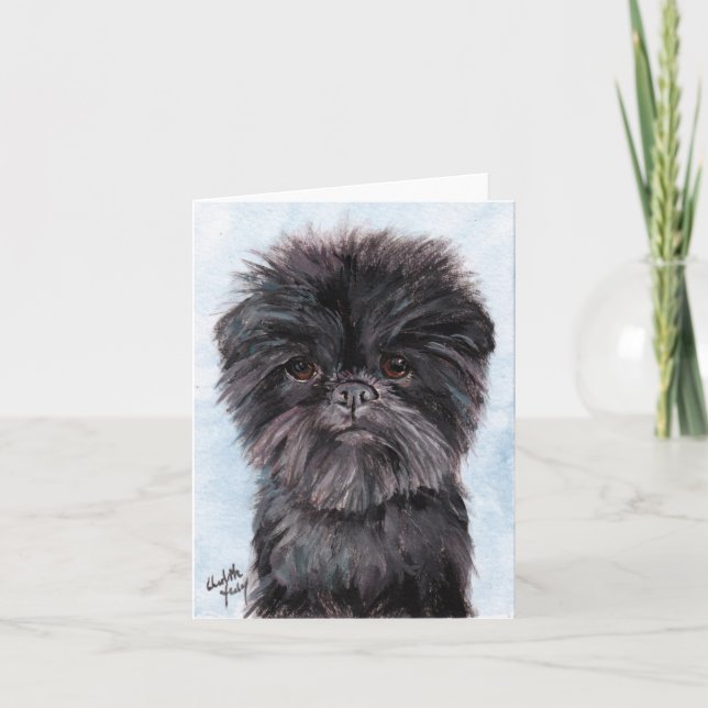 Tarjeta de nota de arte Affenpinscher Dog (Anverso)