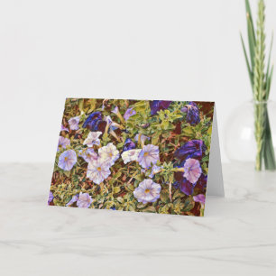 Tarjeta de nota de arte Artsy Bonito Purple Petuni