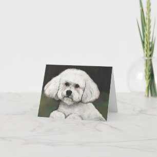 Tarjeta de nota de arte Bichon Frise Dog