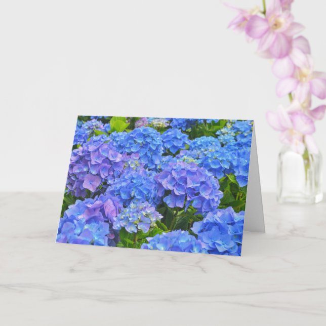 Tarjeta de nota de arte Blue Hydrangea Garden (Orquídea)