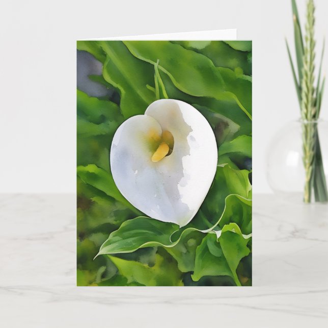 Tarjeta de nota de arte Calla Lily White Flower Ga (Anverso)