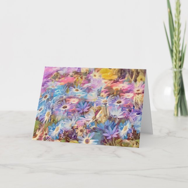 Tarjeta de nota de arte Daisy Dream Garden (Anverso)