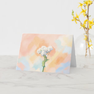 Tarjeta de nota de arte de acuarela de flor silves