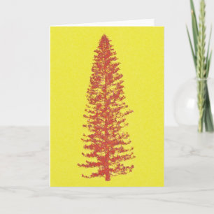 Tarjeta de nota de arte de árbol de pino