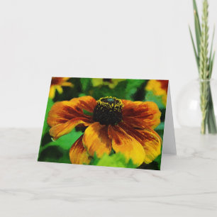 Tarjeta de nota de arte de bonito Artsy Wildflower
