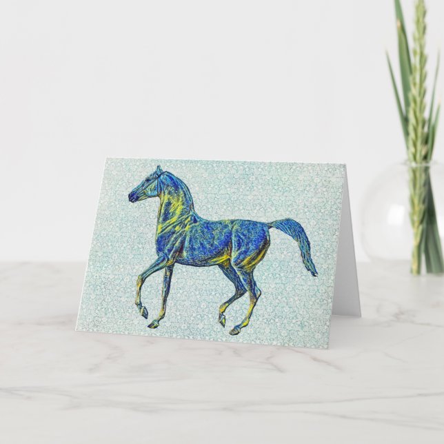 Tarjeta de nota de arte de caballos de la época az (Anverso)