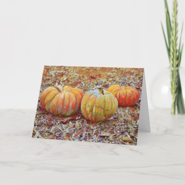 Tarjeta de nota de arte de calabazas (Anverso)