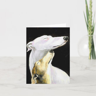 Tarjeta de nota de arte de canto de perro de Greyh