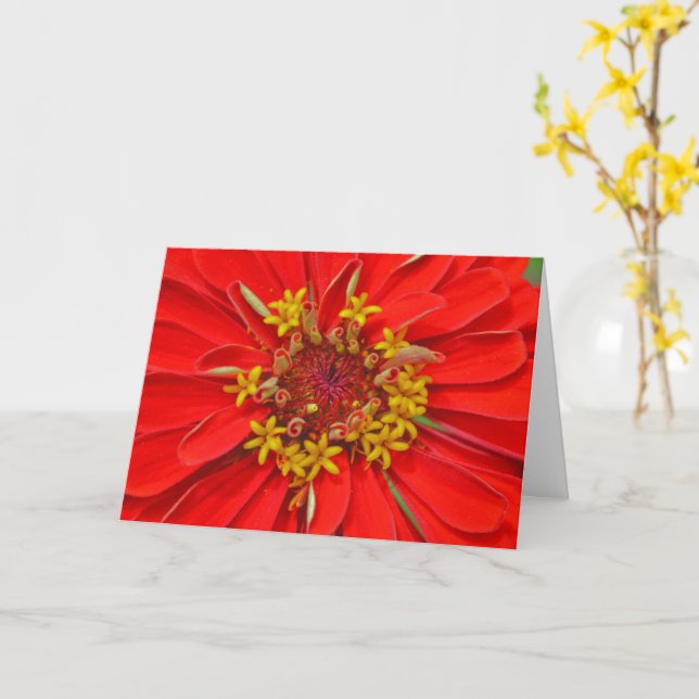 Tarjeta de nota de arte de cierre de flores de zin (flor amarilla)