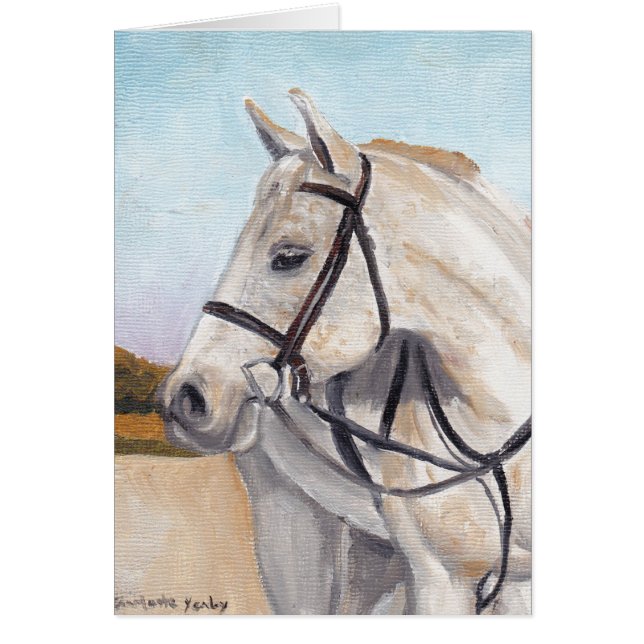Tarjeta de nota de arte de equino blanco (Frente)