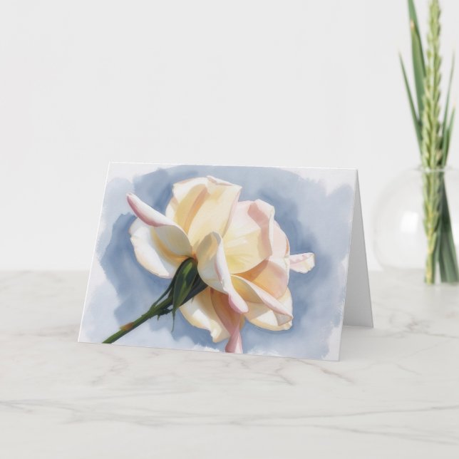 Tarjeta de nota de arte de flor de rosa de rubor d (Anverso)