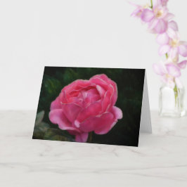 Tarjeta de nota de arte de flor de rosa rosa profu