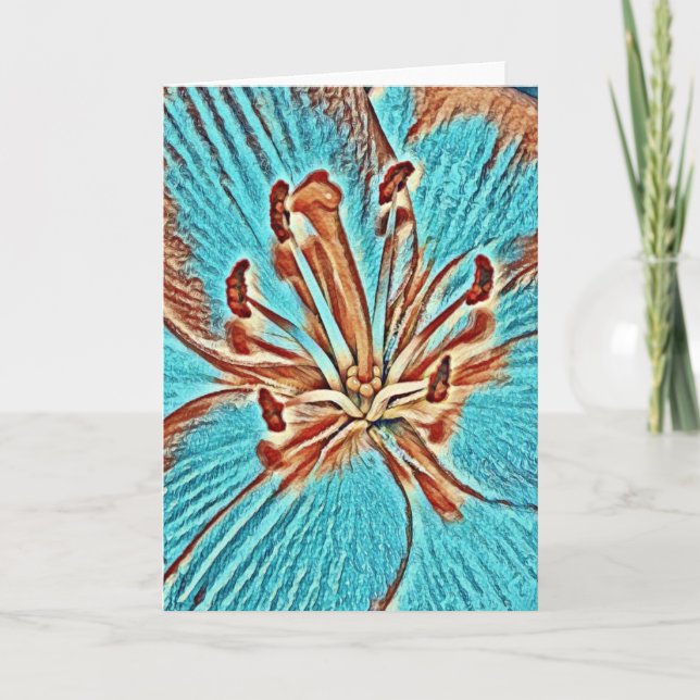 Tarjeta de nota de arte de florecimiento de flores (Anverso)