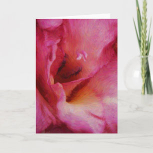 Tarjeta de nota de arte de flores de Gladiolus ros