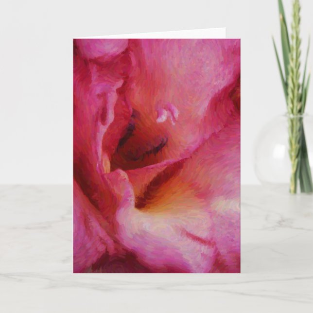 Tarjeta de nota de arte de flores de Gladiolus ros (Anverso)