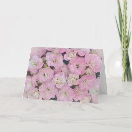 Tarjeta de nota de arte de flores rosadas suaves y