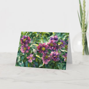 Tarjeta de nota de arte de jardín con flores de gl