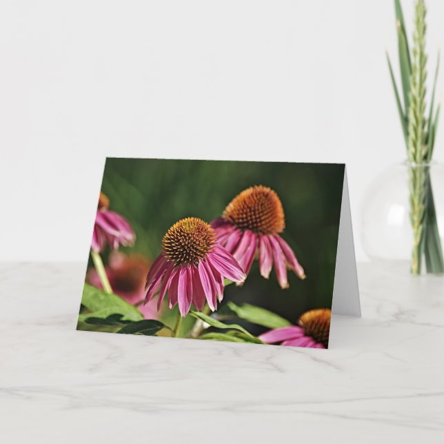 Tarjeta de nota de arte de jardín rosa de bonito (Anverso)