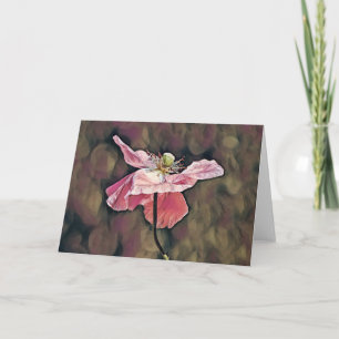 Tarjeta de nota de arte de la adormidera ornamenta