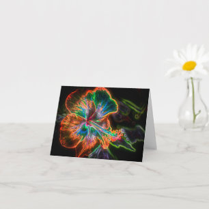 Tarjeta de nota de arte de las flores abstractas d