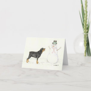 Tarjeta de nota de arte de los perros Rottweiler y