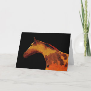 Tarjeta de nota de arte de perfil de caballo de Br