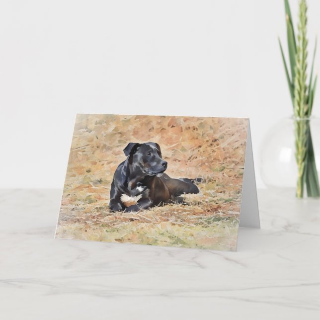 Tarjeta de nota de arte de perro de Bonito de Bull (Anverso)