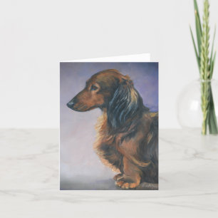 Tarjeta de nota de arte de perro de perfil de Dach