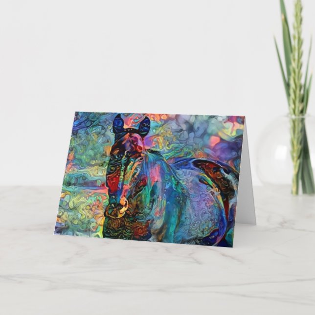 Tarjeta de nota de arte de pinta de caballo 2 (Anverso)