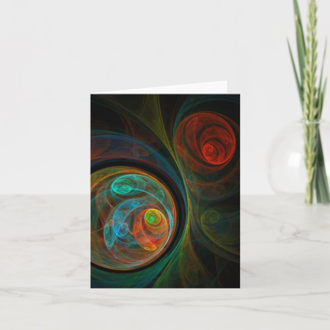 Tarjeta de nota de arte de resumen azul abstracto  (Anverso)