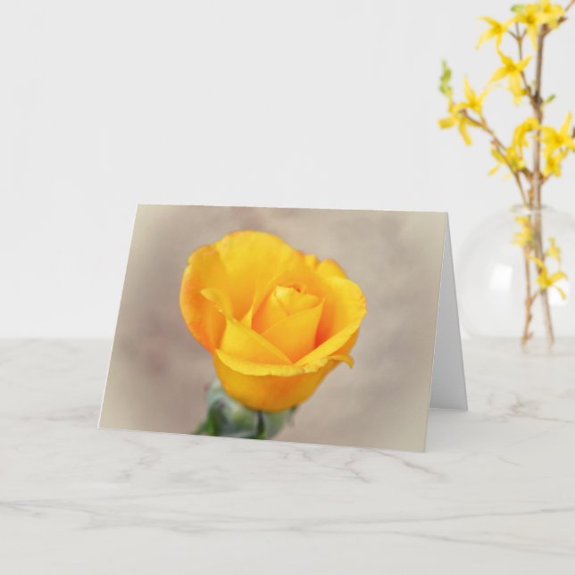 Tarjeta de nota de arte de Rosa de oro amarillo bo (flor amarilla)