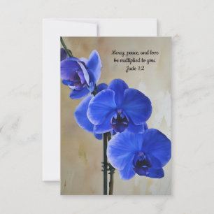 Tarjeta de nota de arte de verso bíblico de orquíd