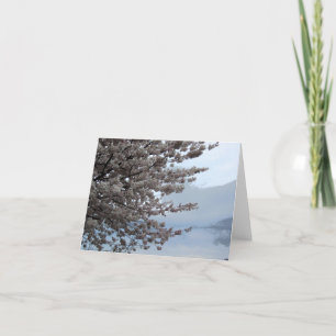 Tarjeta de nota de arte del árbol de cerezo