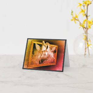 Tarjeta de nota de arte del caballo con Pegasus Fa