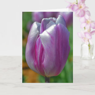 Tarjeta de nota de arte floral de flor de tulipán
