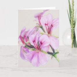 Tarjeta de nota de arte floral de flores de gerani