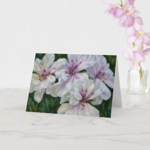 Tarjeta de nota de arte floral de flores rosadas y