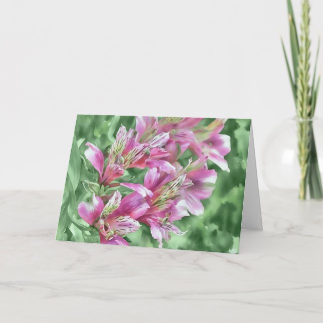 Tarjeta de Nota de Arte Floral de Lily Tropical (Anverso)