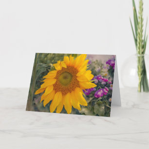 Tarjeta de nota de arte floral de los jardines flo